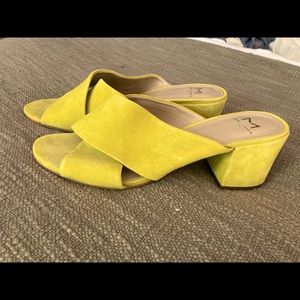 Marc Fisher Citrus/Lime Suede Slides